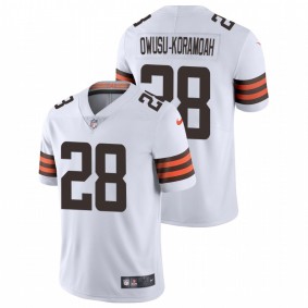 Men's Cleveland Browns Jeremiah Owusu-Koramoah White 2021 NFL Draft Vapor Limited Jersey