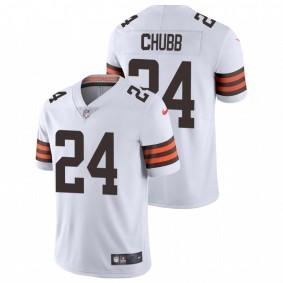 Men's Cleveland Browns Nick Chubb White Vapor Limited Jersey