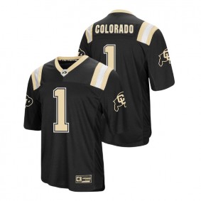 Male Colorado Buffaloes Authentic #1 Black Foos-Ball Football Colosseum Jersey