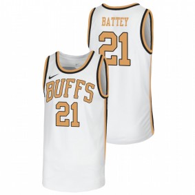 Men's Colorado Buffaloes #21 White Evan Battey Sox Walseth-Era Throwback Jersey