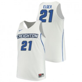 Male Creighton Bluejays College Basketball #21 White Olivia Elger Performance Jersey