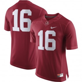 Men's Alabama Crimson Tide #16 Crimson College Football Limited Jersey