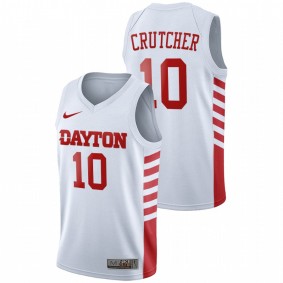 Men's Dayton Flyers Jalen Crutcher #10 White College Basketball Jersey