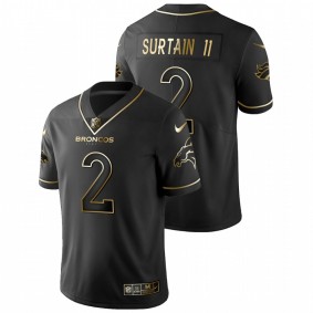 Men's Denver Broncos Patrick Surtain II Black Golden Limited Jersey