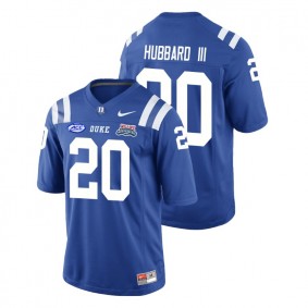 Male Duke Blue Devils College Football #20 Marvin Hubbard III Royal 2018 Independence Bowl Game Jersey