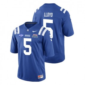 Male Duke Blue Devils College Football #5 Johnathan Lloyd Royal 2018 Independence Bowl Game Jersey