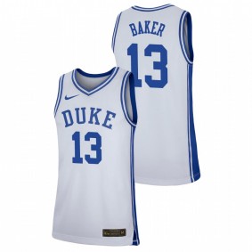 Men's Duke Blue Devils #13 White Joey Baker Basketball Nike Replica Jersey