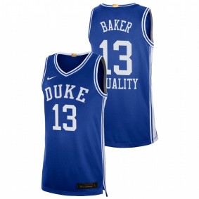 Men's Duke Blue Devils Joey Baker #13 Blue Equality Social Justice Authentic Limited Basketball Jersey