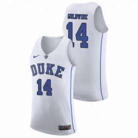 Men's Duke Blue Devils College Basketball #14 White Jordan Goldwire Authentic March Madness Jersey