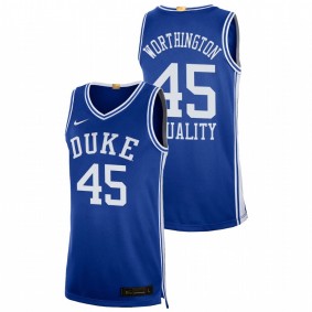 Men's Duke Blue Devils Keenan Worthington #45 Blue Equality Social Justice Authentic Limited Basketball Jersey