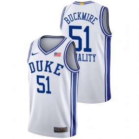 Men's Duke Blue Devils Mike Buckmire #51 White Equality BLM Social Justice Basketball Jersey