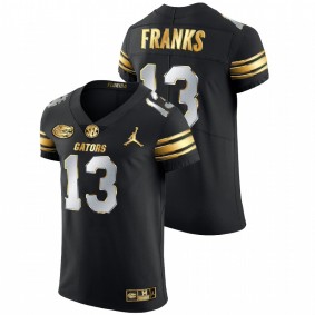 Men's Florida Gators Feleipe Franks Black Golden Edition Authentic Jersey