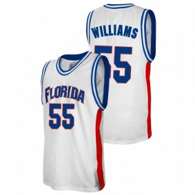 Men's Florida Gators #55 White Jason Williams College Baketball Alumni Jersey