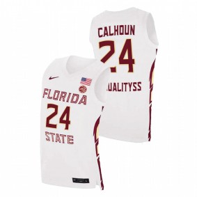 Florida State Seminoles Sardaar Calhoun 2021 White Basketball Swingman Jersey