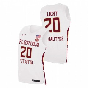 Florida State Seminoles Travis Light 2021 White Basketball Swingman Jersey