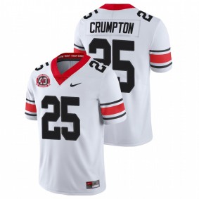 Men's Georgia Bulldogs Ahkil Crumpton #25 White College Football 40th Anniversary Alternate Jersey