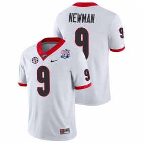 Men's Georgia Bulldogs Jamie Newman White 2021 Peach Bowl College Football Jersey