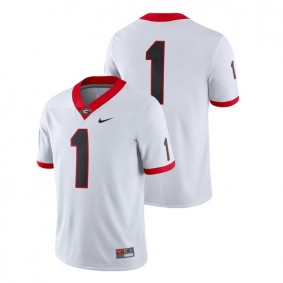 Male Georgia Bulldogs Nike #1 White College Football 2018 Game Jersey