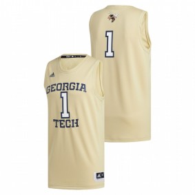 Men's Georgia Tech Yellow Jackets Basketball #1 Gold Swingman Jersey