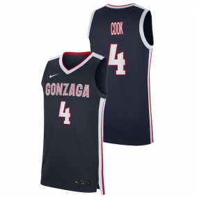 Men's Gonzaga Bulldogs 2021 #4 Navy Aaron Cook Replica College Basketball Jersey