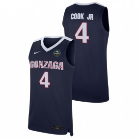 Aaron Cook Jr. Gonzaga Bulldogs Navy 2021 WCC Basketball Conference Tournament Champions Replica Jersey