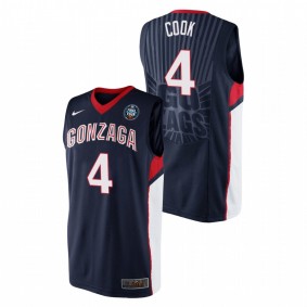 Men's Gonzaga Bulldogs #4 Black Aaron Cook Retro 2021 Final Four Jersey