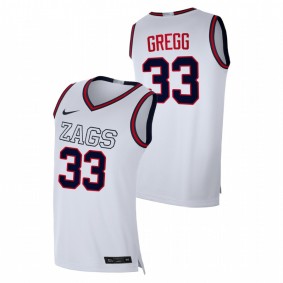 Men's Gonzaga Bulldogs 2021 #33 White Ben Gregg Swingman College Basketball Jersey