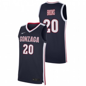 Men's Gonzaga Bulldogs 2021 #20 Navy Colby Brooks Replica College Basketball Jersey