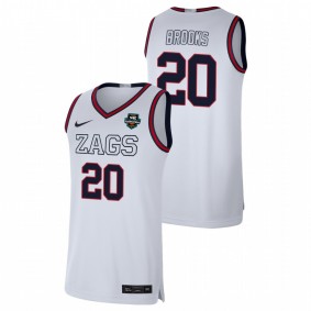 Colby Brooks Gonzaga Bulldogs White 2021 WCC Basketball Conference Tournament Champions Limited Jersey