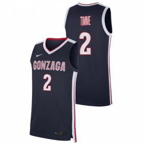 Men's Gonzaga Bulldogs 2021 #2 Navy Drew Timme Replica College Basketball Jersey