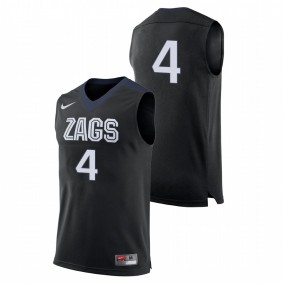 Men's Gonzaga Bulldogs College Basketball #4 Black Greg Foster Jr. Replica Nike Jersey