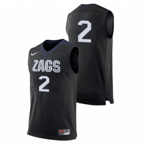 Men's Gonzaga Bulldogs College Basketball #2 Black Jack Beach Replica Nike Jersey