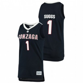 Men's Gonzaga Bulldogs 2021 #1 Navy Jalen Suggs Original Retro Brand Alumni Basketball Jersey