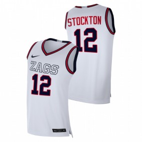 Men's Gonzaga Bulldogs 2021 #12 White John Stockton Swingman College Basketball Jersey