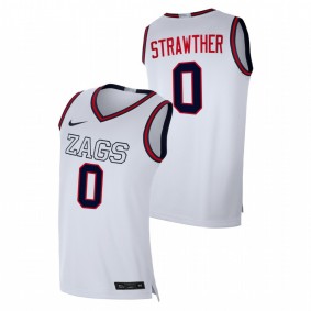 Men's Gonzaga Bulldogs 2021 #0 White Julian Strawther Swingman College Basketball Jersey