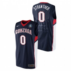 Men's Gonzaga Bulldogs #0 Black Julian Strawther Retro 2021 Final Four Jersey