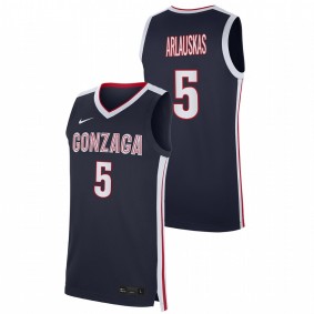 Men's Gonzaga Bulldogs 2021 #5 Navy Martynas Arlauskas Replica College Basketball Jersey