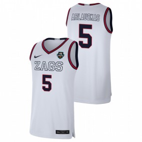 Martynas Arlauskas Gonzaga Bulldogs White 2021 WCC Basketball Conference Tournament Champions Limited Jersey