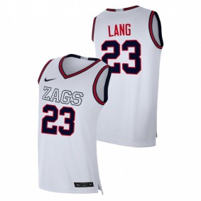 Men's Gonzaga Bulldogs 2021 #23 White Matthew Lang Swingman College Basketball Jersey