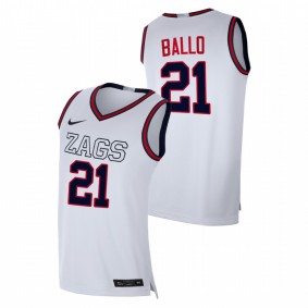 Men's Gonzaga Bulldogs 2021 #21 White Oumar Ballo Swingman College Basketball Jersey