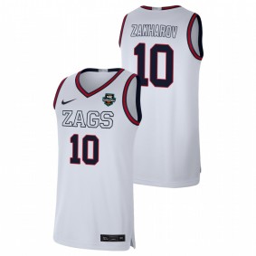 Pavel Zakharov Gonzaga Bulldogs White 2021 WCC Basketball Conference Tournament Champions Limited Jersey