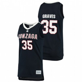 Men's Gonzaga Bulldogs 2021 #35 Navy Will Graves Original Retro Brand Alumni Basketball Jersey