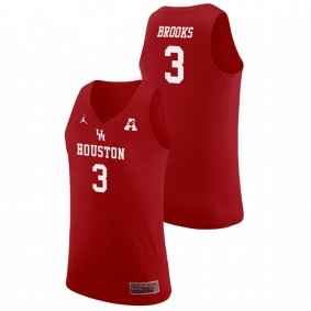 Men's Houston Cougars College Basketball #3 Red Armoni Brooks Replica Jordan Brand Jersey