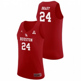 Men's Houston Cougars College Basketball #24 Red Breaon Brady Replica Jordan Brand Jersey