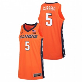 Andre Curbelo Illinois Fighting Illini 2021 Orange College Basketball Replica Jersey