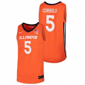 Andre Curbelo Illinois Fighting Illini Orange College Basketball Jersey