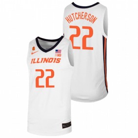 Men's Illinois Fighting Illini #22 White Austin Hutcherson College Basketball Nike Replica Jersey