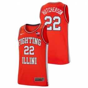 Austin Hutcherson Illinois Fighting Illini Orange College Basketball Retro Nike Jersey