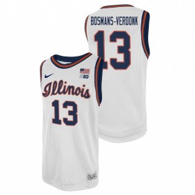 Benjamin Bosmans-Verdonk Illinois Fighting Illini 2021 White College Basketball Swingman Player Jersey