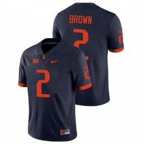 Men's Illinois Fighting Illini Chase Brown Navy College Football Jersey